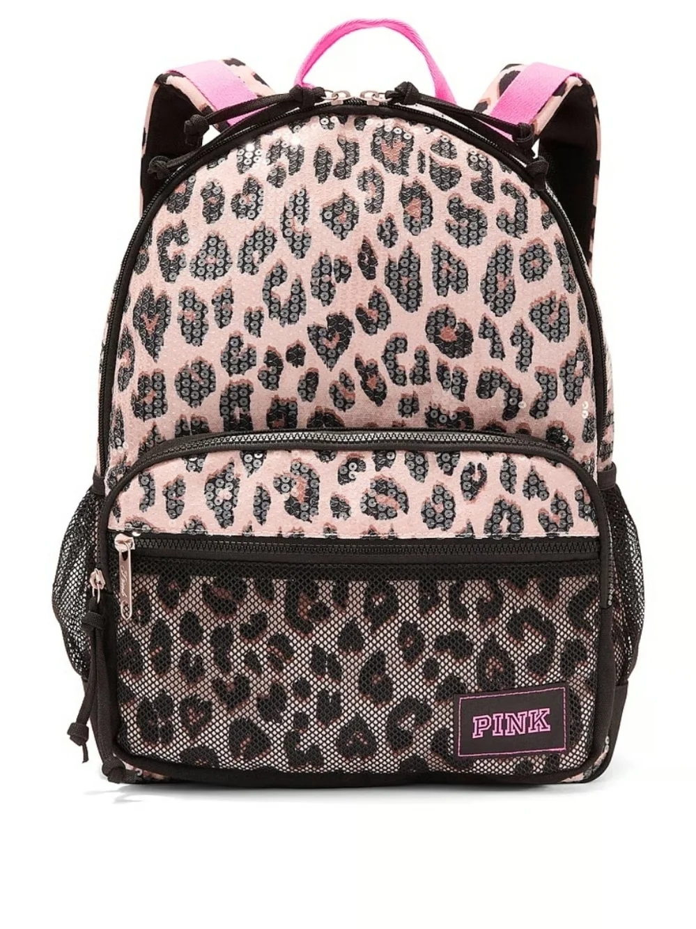 PINK Victoria's Secret Pink Leopard Sequin Kids Backpack